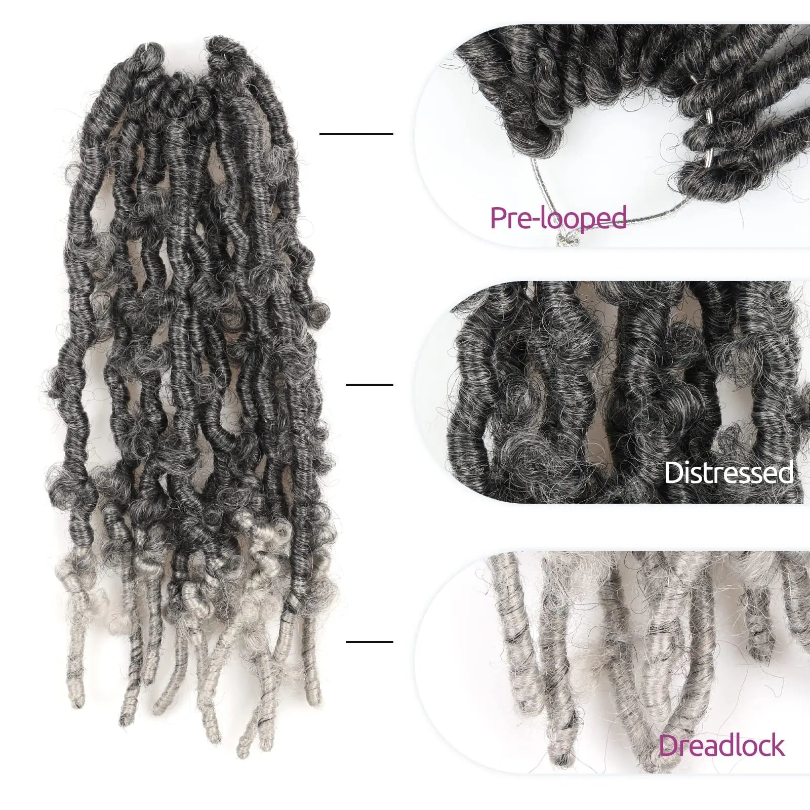 Toyotress Distressed Butterfly Locs Pre-twisted Distressed Synthetic Crochet Hair